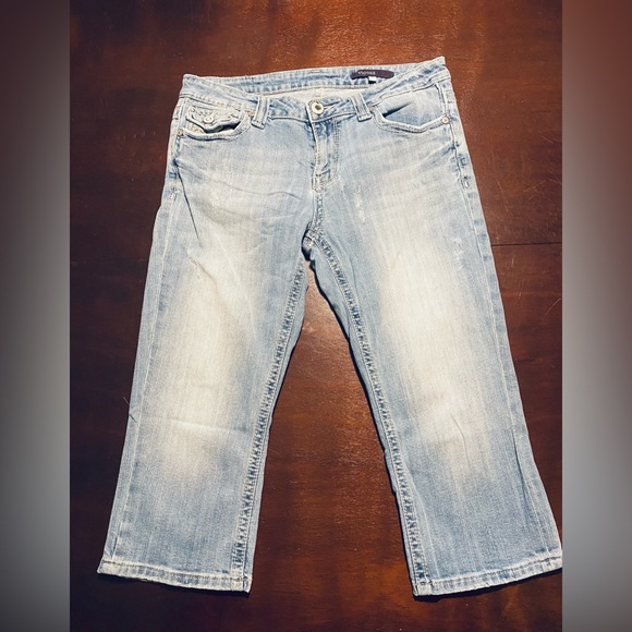 Womens Vigoss Capri Denim Jeans Size 7  Flap Pockets 30 Inch Waist - Picture 1 of 9